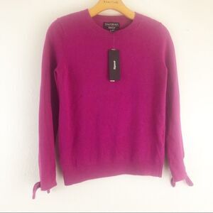 Banana Republic Filpucci yarn hot pink round neck tie sleeves hem sweater XS